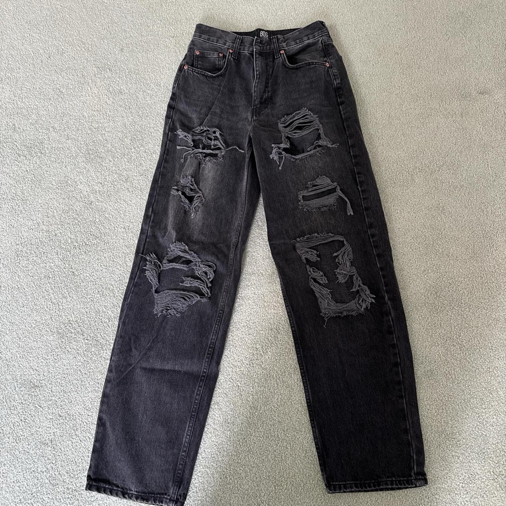 Distressed Black Jeans